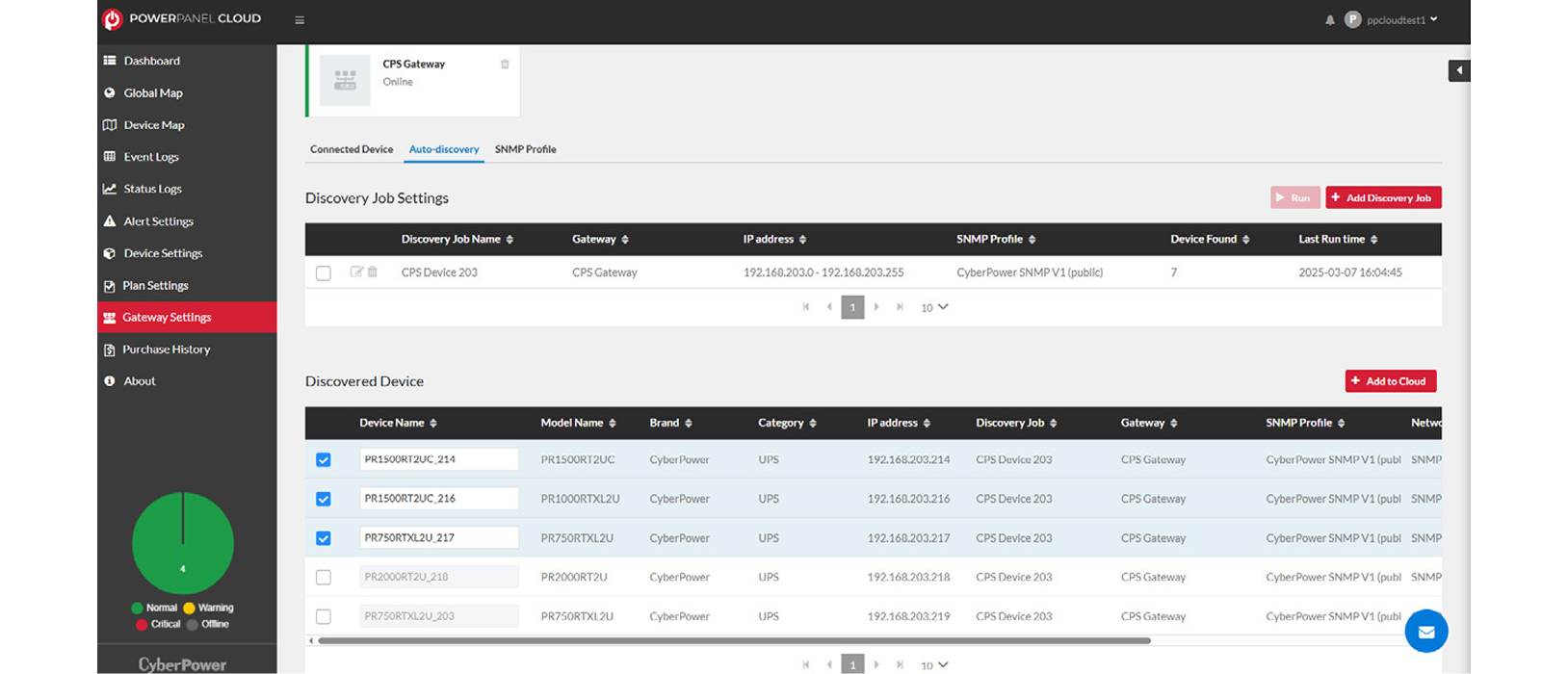Powerpanel gateway screenshot